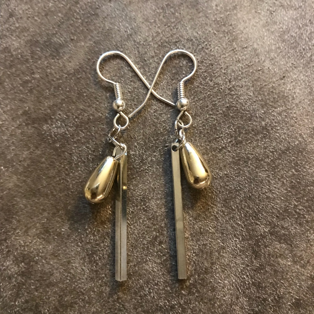 Handmade Korean Style Water Droplet Rod Earrings